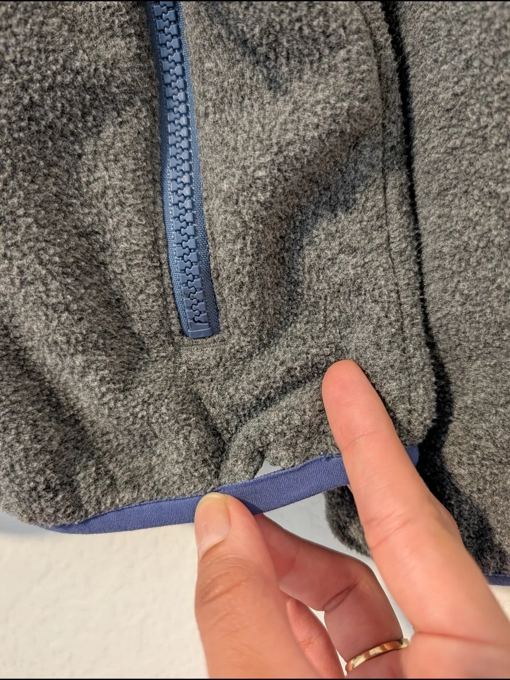 Patagonia Grey Blue Mock Neck Half-Zip Synchilla Marsupial Fleece Pullover M